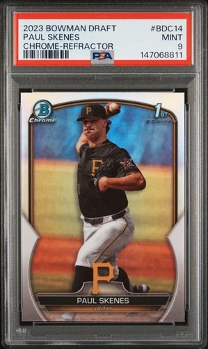 2023 BOWMAN DRAFT CHROME-REFRACTOR #BDC14 PAUL SKENES PSA 9