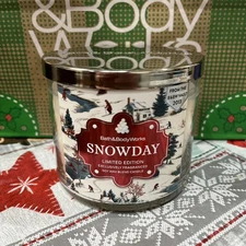 Bath & Body Works SNOWDAY 🛷❄️ 3 Wick Candle 2013 BBW VAULT 25-45 HRS AWESOME!