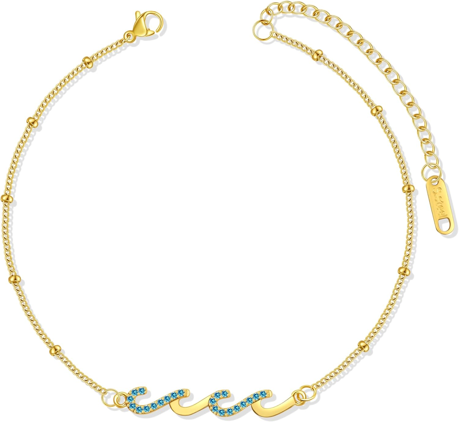 Women's Beach Wave Anklet - Stylish Summer Jewelry Gift Idea