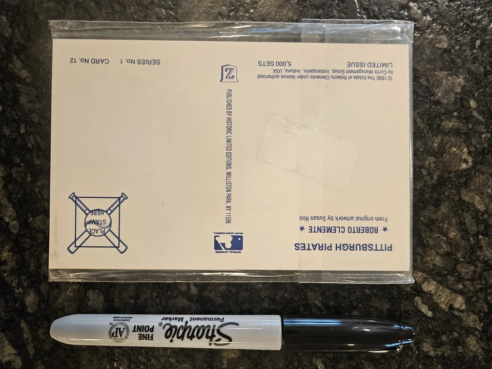 Roberto Clemente Pittsburgh Pirates Susan Rini Postcard 12 Card Set - Image 3 of 3