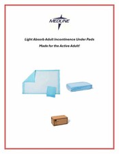 17x24" Medline Light Absorbency Underpad, 17" x 24", 50-1200 Count MSC281224C