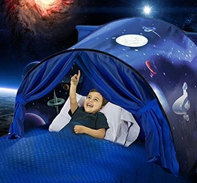 Traum Kinder Bettzelt - Faltbarer Pop-Up Baldachin | Cozy Sleep Dome SPACE ADVENTURE