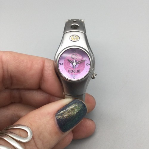 Rip Curl Watch Women 21mm Pink Round Dial Silver Tone New Battery 5.75" - Picture 5 of 13