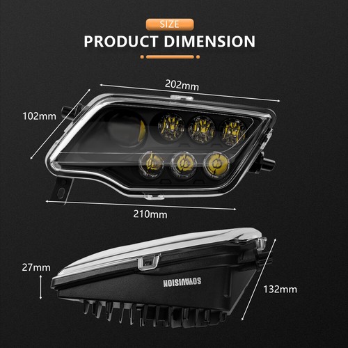 For 2014-2020 Honda Rancher 420 Foreman 500/Rubicon LED HEADLIGHTS ATV UTV Black - Picture 4 of 21