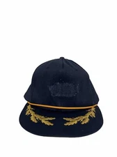 Vintage 80’s Navy Blue SnapBack Trucker Hat Scrambled Eggs Bill Size S-M