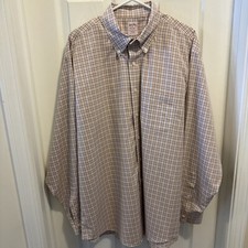 Brooks Brothers Men Size XL Check Non Iron Cotton Long Sleeve Casual Dress Shirt