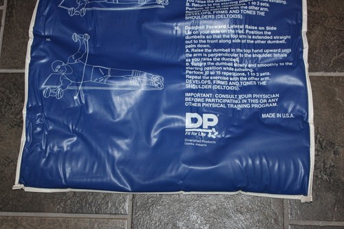 Vintage DP Double Sided Exercise Mat 72" x 24" Red Blue Exercises Printed on Mat - Picture 7 of 9