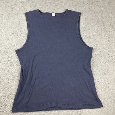Vintage Jockey Adult Sleeveless Sports Casual Tank Top T-shirt Tee Men Blue 