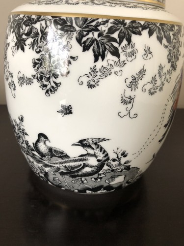 BLACK AVES Royal Crown Derby Ingwerglas 7" hoch Made in England wunderschön - Bild 12 von 12