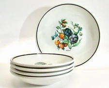 OVER AND BACK SET OF 5 INDIVIDUAL STONEWARE PASTA BOWLS AND 13 INCH PASTA BOWL