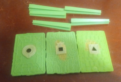 Vintage Transogram Green Ghost Game Parts Pieces Board Legs & Key Crypt Doors