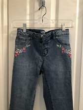 Girl's CAT  JACK Floral Embroidered Light Denim Jegging Jeans - Size 12
