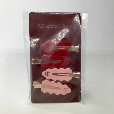 Charlotte Tilbury Set of 4 Crease Free HAIR CLIPS in Red & Pink - Brand New - Image 1 of 2