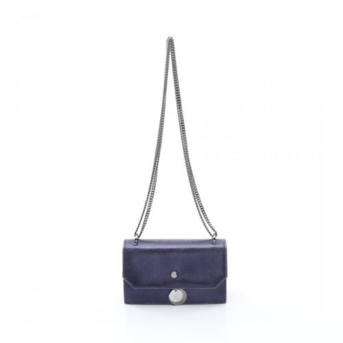 Jimmy Choo Finley Chain Shoulder Bag Leather Navy - Photo 1/12