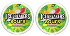 903680 2 x 42g ICE BREAKERS SOURS MINTS WATERMELON APPLE TANGERINE SUGAR FREE