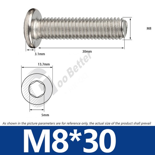 M2 - M12 Ultra Thin Wafer Flat Head Low profile Screws Bolt Allen Key Stainless - Picture 120 of 183