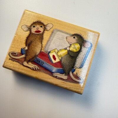 Lip Stamp~Muzzy House Mouse Rubber Stamp~4'' x 3.25'' Stampabilities HMJR1003