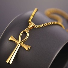 Life Symbol Cross Necklaces - Egyptian Ankh Crucifix Stainless Steel Necklace