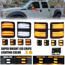 Switchback LED Side Tow Mirror Marker Signal Light For 08-16 Ford F250 F350 F450