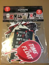 HALLOWEEN HORROR 12 CT CUT OUTS JASON, FREDDY & PENNYWISE AMSCAN (13", 9" & 7")