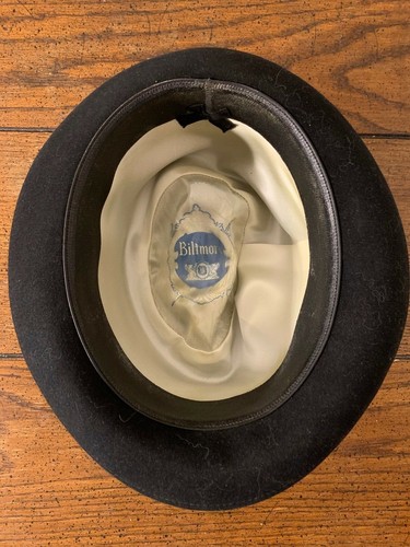 Vintage Biltmore Black Fedora Hat w 