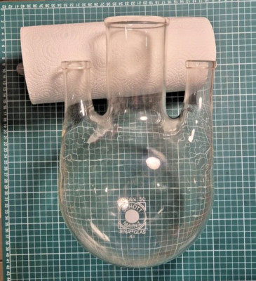 037 - Schott Duran 50 - 4 Liter Rundkolben - 3 Hals-Kolben