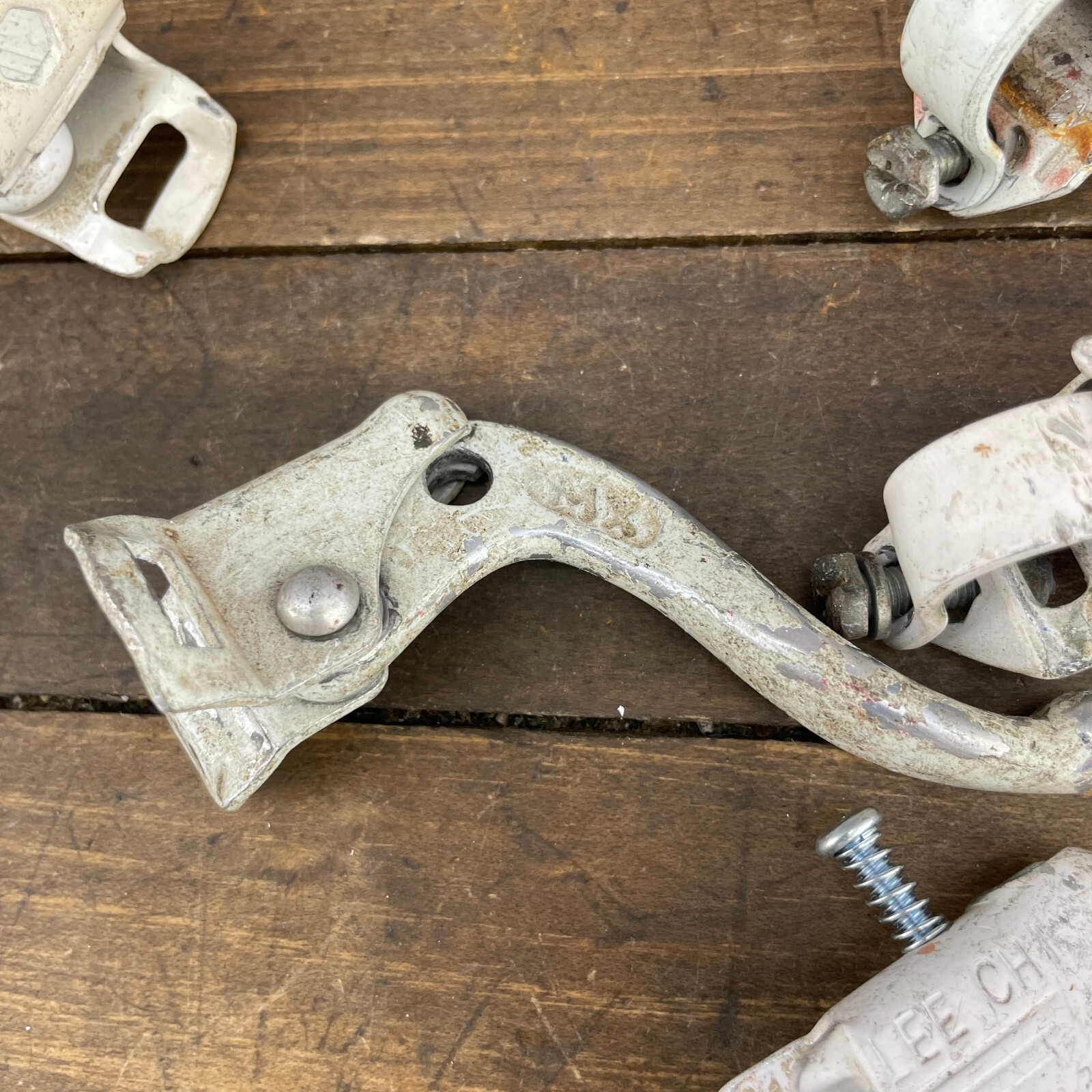 Old School BMX Brake Lever Lot 5 PARTS Vintage Levers 1 Clamp White Tech 4 A4