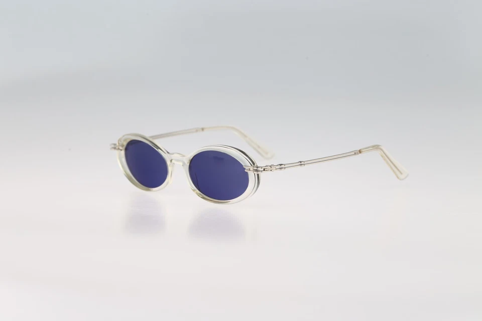 Óculos de sol feminino Robert Rudger 0041 203, vintage anos 90 transparente steampunk pequeno oval - Imagem 3 de 4