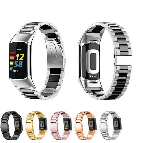 For Fitbit Charge 6 Metal Stainless Steel Watch Band Wrist Strap Link Bracelet - Picture 3 of 18