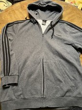 Adidas Hoodie XL Heather Grey Black Fall Autumn Winter Spring Hoody Converse