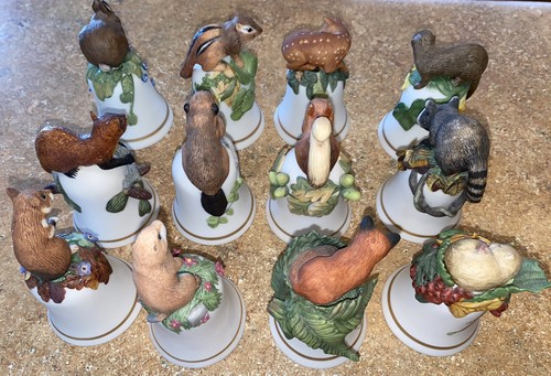 Vintage 1983 Franklin Mint Set Of 12 Baby Woodland Animal Bells READ - Picture 6 of 11