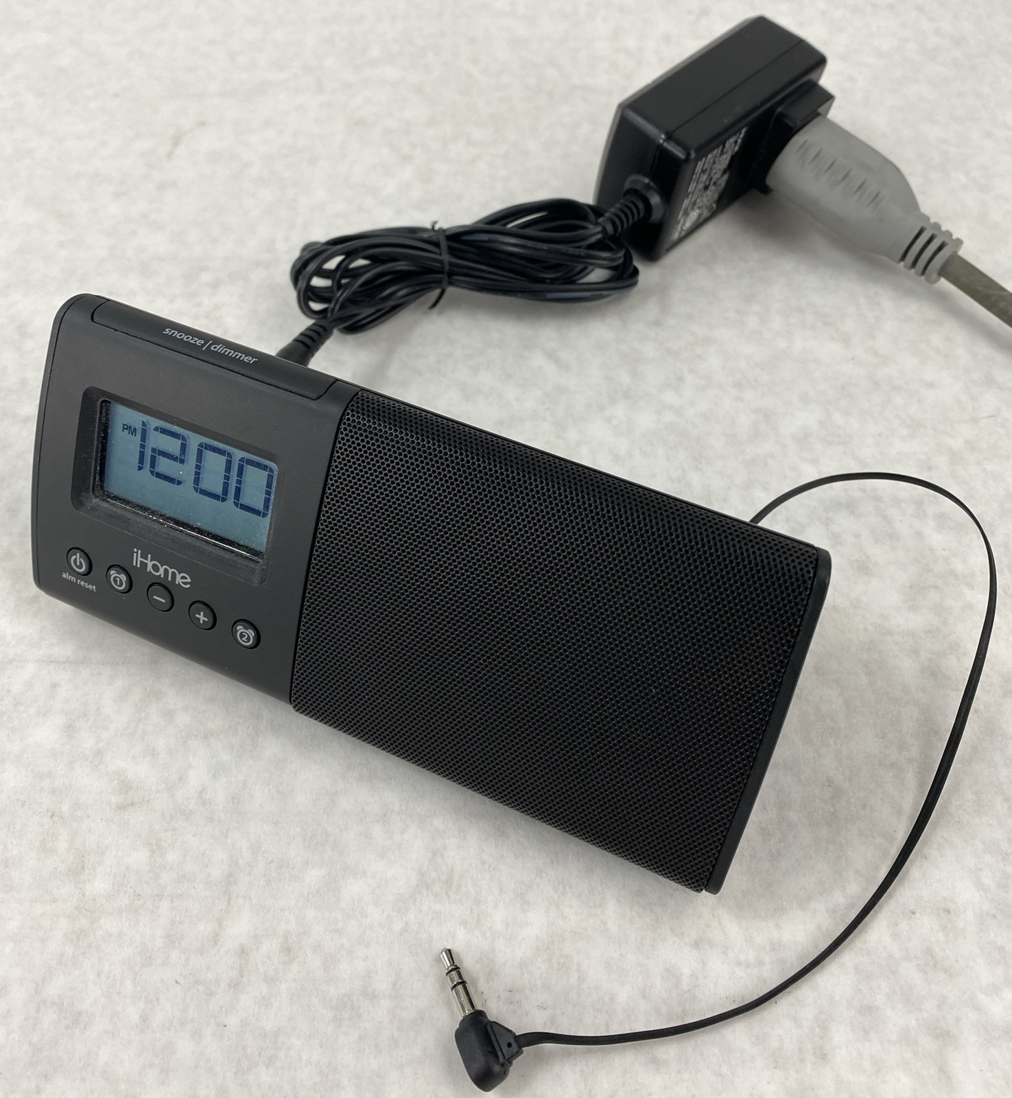 iHome iHM46BC Portable USB Charging Dual Alarm Clock Speaker System - Black