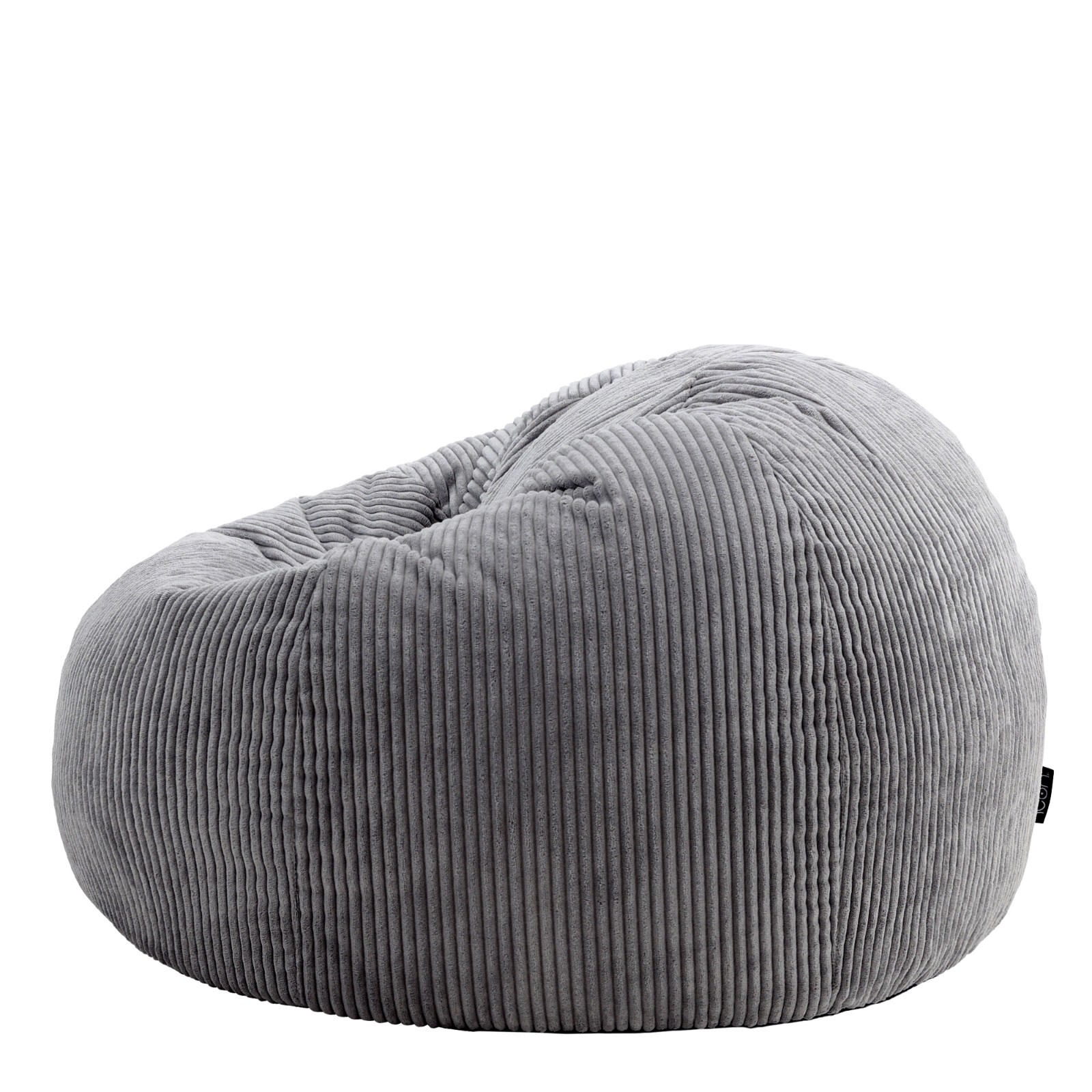 Cord Bean Bag Chair, Luxury Extra Large Classic Adult Beanbag, Charcoal