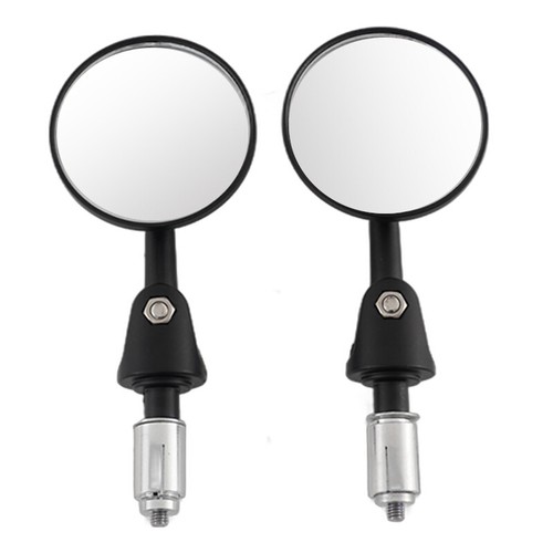 2pcs Motorcycle Rear View Mirrors Round 7/8" Handle Bar End Foldable Motorbike - Picture 7 of 10