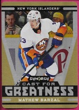2018-19 Upper Deck Synergy MATHEW BARZAL #CG-28 Cast for Greatness Gold 07/10