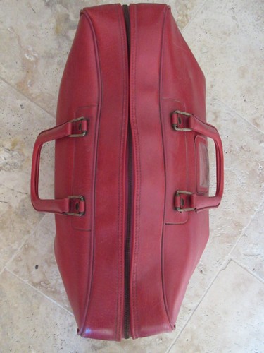 Grand Sac sport ADIDAS vintage années 70 TREFOIL bag collector simili cuir rouge - Picture 7 of 10