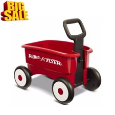 2-in-1 Play Wagon Push Walker Indoor and Outdoor Play Toy Wagon, Red