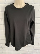 Climate Right By Cuddl Duds M Black Long Sleeve Thumb Holes Crew Neck Base Laye