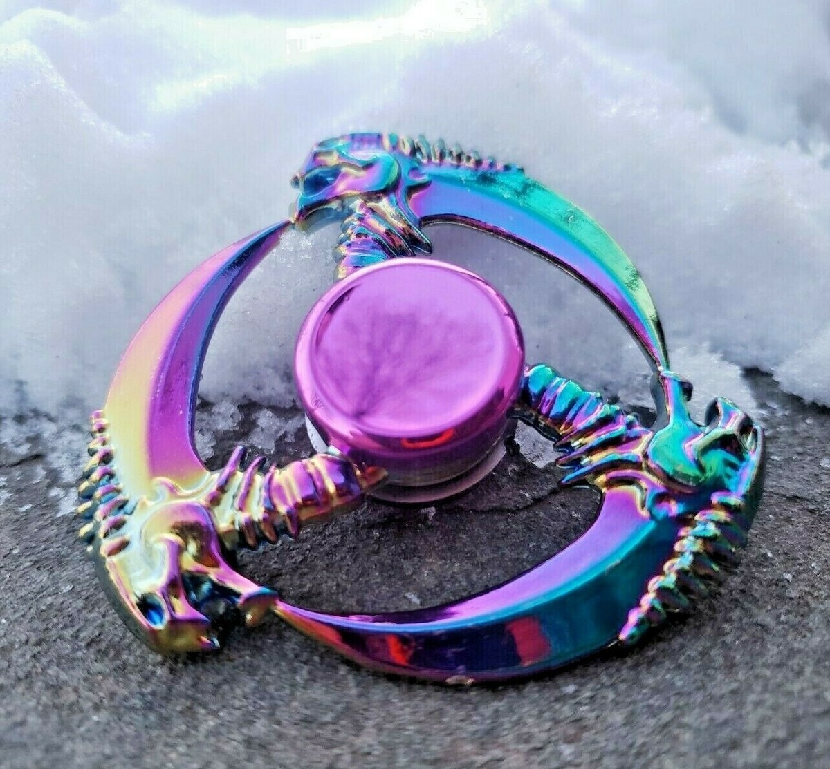 Cool Alien Rainbow Metal Fidget Spinner Toy Boys Girls Kids Adults