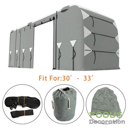 30-33FT For Class A Motorhome Trailer Camper Waterproof RV Cover Storage Grey