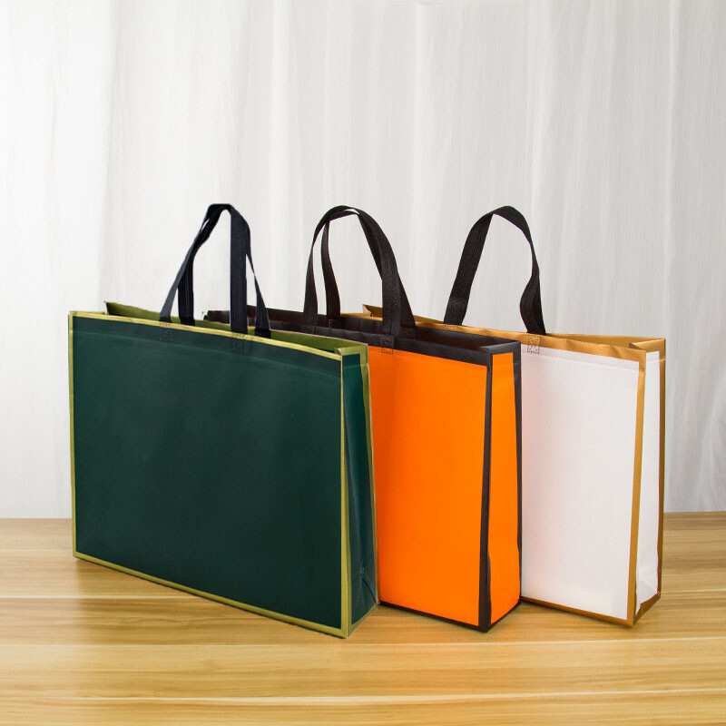 Bolsa de compras ecológica plegable para llevar comestibles impermeable tela no tejida reutilizable