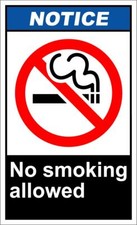 Aluminum Vertical Metal Sign Multiple Sizes No Smoking Allowed Notice Osha Ansi