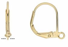 10 Silver, Gold, Copper, Gunmetal Plated 14mm Leverback Ear Wires with Loop