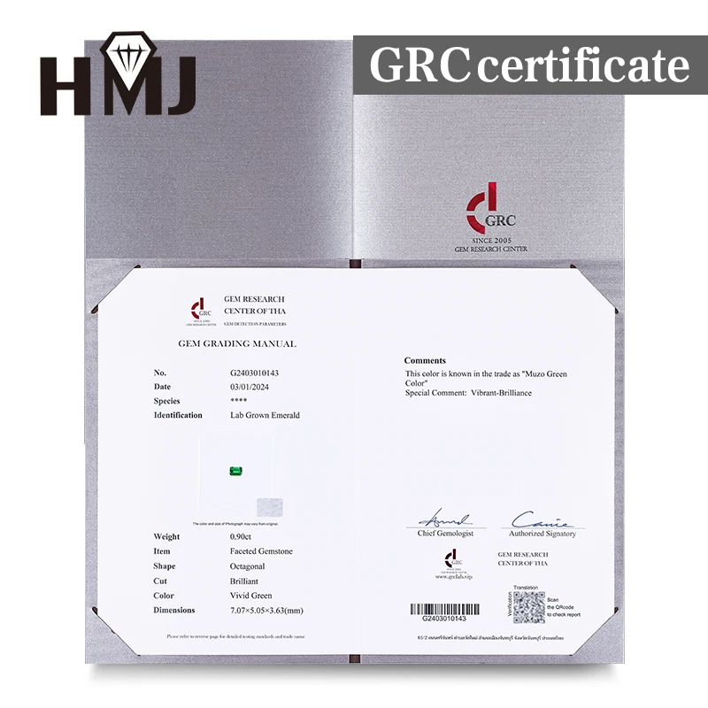 Flawless Natural Green Emerald 8mmx10mm GRC Certified Emerald Cut Loose Gemstone - Image 3 of 4