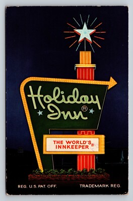 c1973 Hammond Indiana Holiday Inn Outdoor Sign VINTAGE Postcard