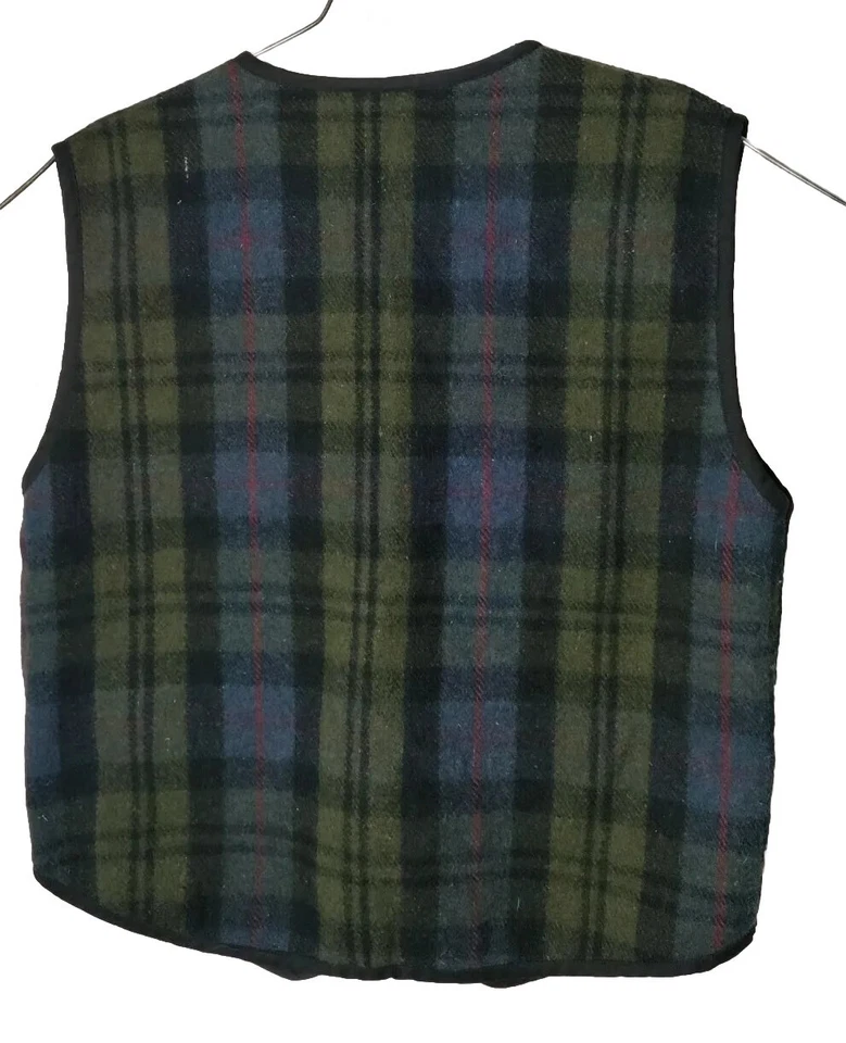 energie bi currants Men M Recycling Wool Plaid Vest Snap Button - Image 2 of 4