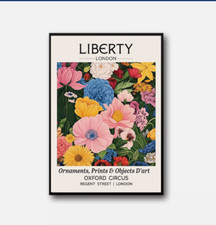 Flower Print Vintage London Poster Floral Print Liberty London William Morris