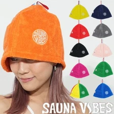 SAUNA VIBES Sauna Hat 100 Organic Cotton w/ Pocket Imabari Towel Cap Bath Japan