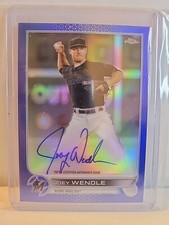 2022 Topps Chrome Veteran Auto Joey Wendle Blue Refractor/150