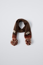 ZARA TEDDY BEAR KNIT Unisex Kids   SCARF BROWN  4701/596/700 NWT 45   x5   